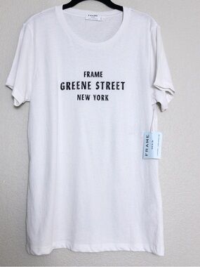 NWT Frame Denim Green Street New York Tshirt S Graphic Tee Cotton Knit